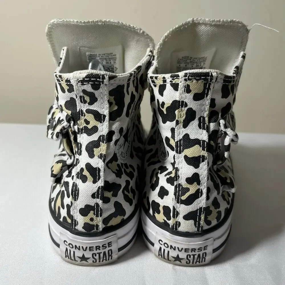 Converse Chuck Taylor All Star High Leopard Sneakers Pocket 167086C W6‎ Rare